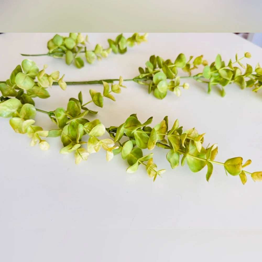 LIFELIKE Eucalyptus Floral Picks Pale Light Green Set of 3 Stems